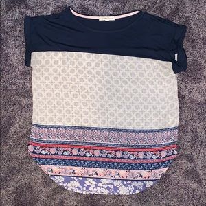 Short Sleeve Flower Blouse